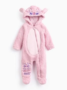 Disney Angel Pink Fluffy Fleece Hooded Sleepsuit 18-24 months