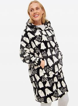 Mini Me Women's Halloween Ghost Printed Hooded Blanket