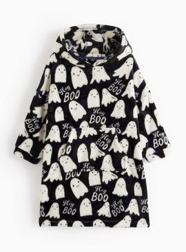 Mini Me Kids' Halloween Ghost Printed Fleece Hooded Blanket