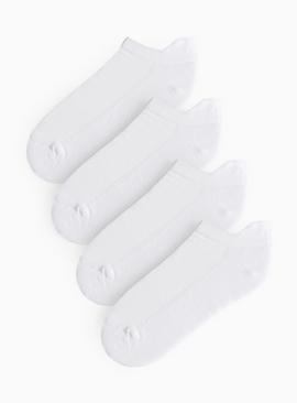 White Cushioned Sole Trainer Socks 4 Pack