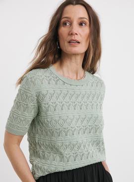 JD WILLIAMS Crochet Short Sleeve Jumper