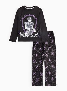 Wednesday Graphic Print Black Pyjama Set