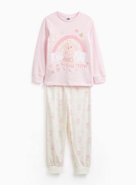 Peppa Pig Pink Dreamer Slogan Jersey Pyjamas