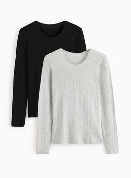 Maximum Warmth Pointelle Long Sleeve Thermal Tops 2 Pack