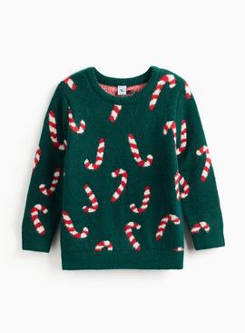 Matching Family Kids' Christmas Candy Cane Crew Neck Jumper