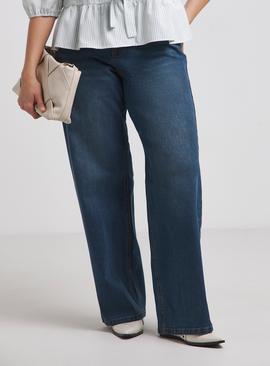 SIMPLY BE 24/7 Wide Leg Jeans Vintage Blue