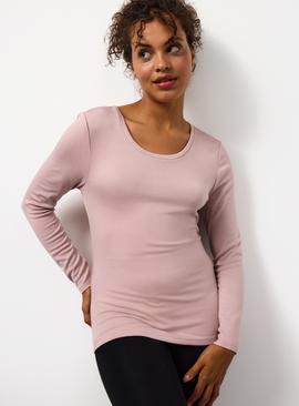 Pink Brushed Thermal Long Sleeve Top