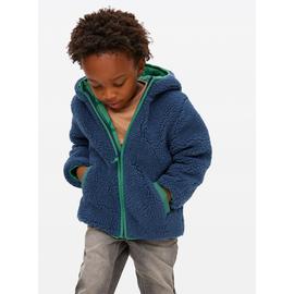 Navy & Green Borg Fleece Jacket