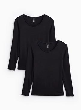 Black Maximum Warmth Thermal Tops 2 Pack