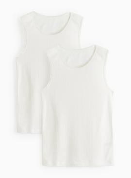 Cream Thermal Pointelle Built In Vests 2 Pack