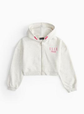 ELLE Graphic Print Grey Zip Sweat
