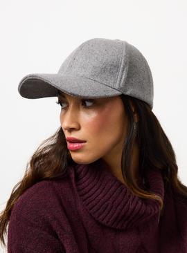 Grey Brushed Felt Baseball Cap One Size