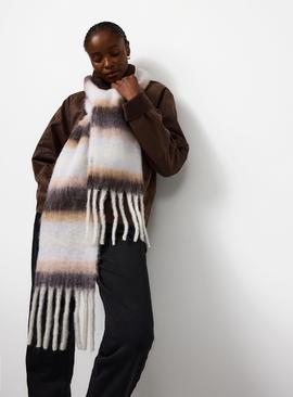 Multi Striped Tonal Heavyweight Scarf One Size