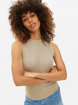 Shimmer Ribbed Sleeveless Vest