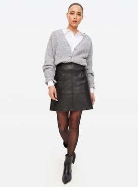 Faux Leather A-Line Mini Skirt