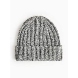 Light Grey Twist Knitted Beanie Hat One Size