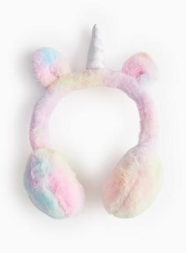 Pink Tie Dye Unicorn Ear Muffs One Size