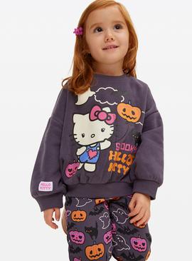 Hello Kitty Halloween Printed Sweatshirt & Flared Leggings