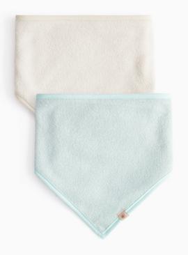 White And Blue Towelling Hanky Bibs 2 Pack One Size