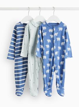 Polar Bear Printed Sleepsuit 3 Pack 18-24 months