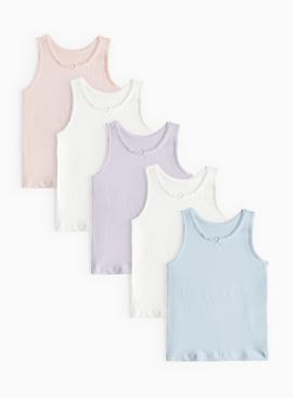 Wide Strap Pastel Vests 5 Pack