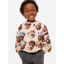 Bear Graphic Print Sweatshirt & Grey Joggers