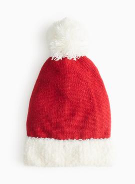 Red Knitted Christmas Santa Hat