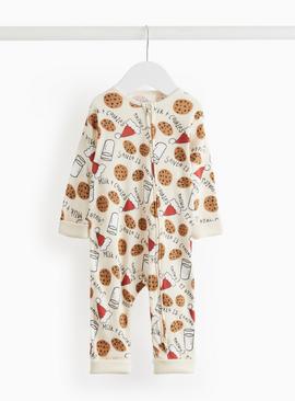 Christmas Cookie Print Two-Way Zip Sleepsuit