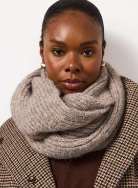 Oatmeal Ribbed Knitted Neck Warmer One Size