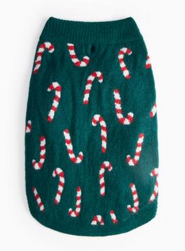Matching Family Green Candy Cane Dog Jumper