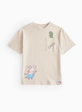 Peppa Pig Grey George Dino Print T-Shirt