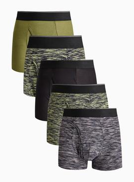 Khaki Spacedye Print Trunks 5 Pack