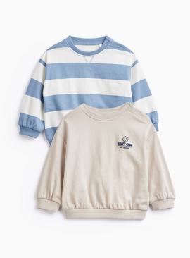 Mink & Blue Striped Sweatshirt 2 Pack