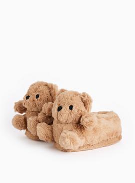 Mini Me Kids' Novelty Brown Teddy Bear Slippers