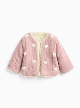 Heart Quilted Borg Jacket