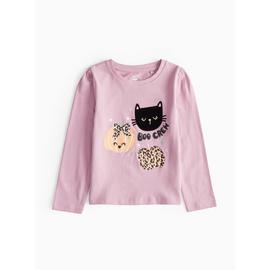 Halloween Lilac Cats Boo Crew Neck Long Sleeve T-SHirt