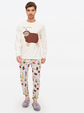 Matching Family Men's Christmas Puggy Pudding Jersey Pyjama's
