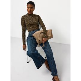 Printed High Neck Modal Blend Top