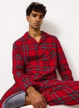 Matching Family Men's Christmas Red Traditional Check Pyjamas