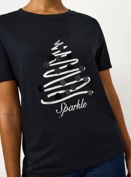 Sparkle Christmas Tree Embellished T-Shirt