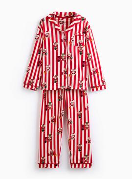 Red Striped Christmas Mouse Printed Jersey Pyjamas