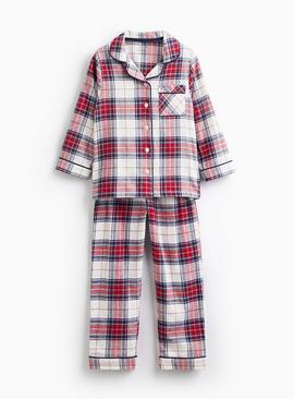 Matching Family Kids' Christmas Cream Check Traditional Pyjamas
