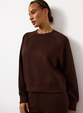 Brown Luxe Ribbed Cord Co-ord Sweatshirt