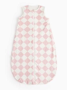 Pink Checkerboard Fleece Sleeping Bag 0-6 Months