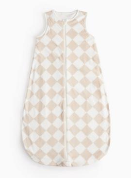 Beige Checkerboard Fleece Sleeping Bag 18-24 months