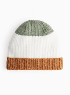 Green Tonal Stripe Beanie Hat