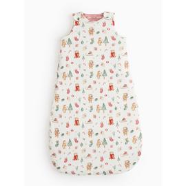 Christmas Cream Teddy Print 2.5 Tog Sleeping Bag & Cot Sheet Set 6-12 months