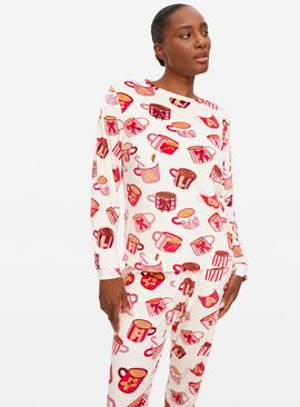 Festive Hot Choc Mugs Slinky Fleece Pyjamas