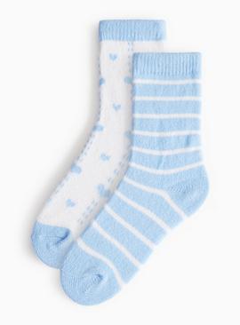 Blue Heart Supersoft Cosy Socks 2 Pack