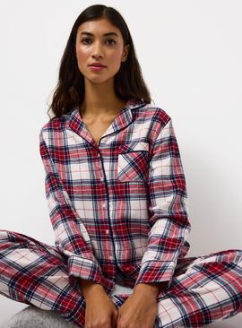 Matching Family Women's Cream Check Printed Traditional Pyjamas